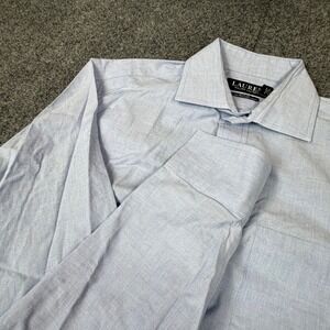 Lauren Ralph Lauren Mens Slim Fit Stretch Non Iron Dress Shirt Blue 14.5 32/33